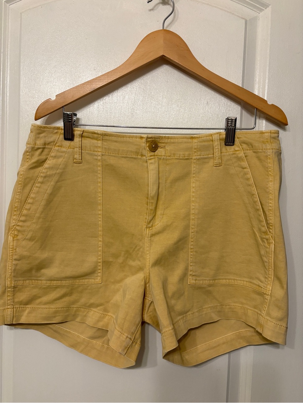 Liverpool Yellow Casual Patch-Pocket Shorts